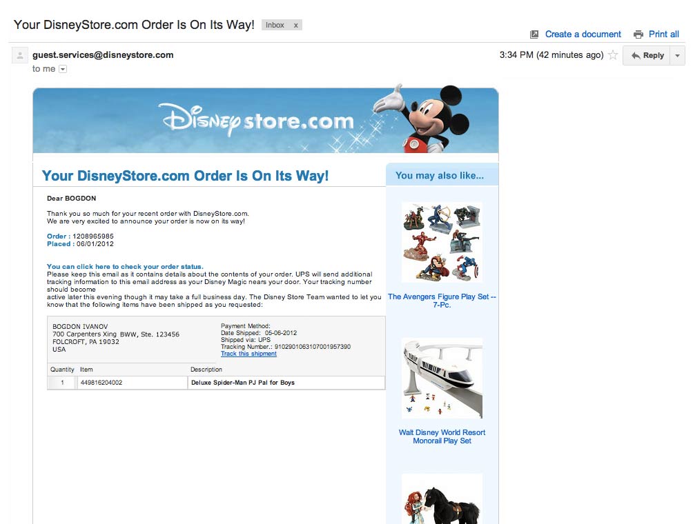 Как доставить заказ из Disney на склад Shopfans